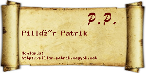 Pillár Patrik névjegykártya